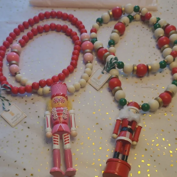 NWT Simply Southern Pink and Red Nutcracker and Santa Necklace Set - Picture 1 of 5